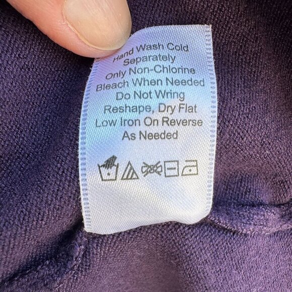 Coldwater Creek Womens Purple Mock Neck Stretch Short Sleeve Sweater Blouse 1X - Picture 9 of 9